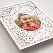 "Mirror Foliage" - Holiday Cards in Holly Berry by Everett Paper Goods - Detail