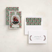 "monogram nouveau" - Holiday Cards in Poinsettia by Jen Owens - Assembled