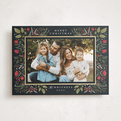 "Shiny Botanicals" - Holiday Cards in Midnight by Makewells - Front