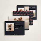 "Shiny Botanicals" - Holiday Cards in Midnight by Makewells - Back of Card Options