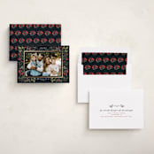 "Shiny Botanicals" - Holiday Cards in Midnight by Makewells - Assembled