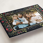 "Shiny Botanicals" - Holiday Cards in Midnight by Makewells - Detail