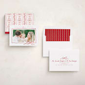 "Bow Sketch" - Holiday Cards in Ribbon by Wildfield Paper Co - Assembled