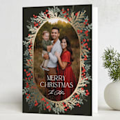 "Brilliante" - Holiday Cards in Cranberry by Kristie Kern - Folded Card