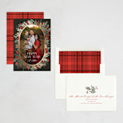 "Brilliante" - Holiday Cards in Cranberry by Kristie Kern - Assembled