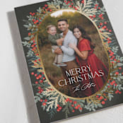 "Brilliante" - Holiday Cards in Cranberry by Kristie Kern - Detail