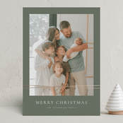 "Delicate Ribbon" - Holiday Cards in Balsam by Wildfield Paper Co - Front
