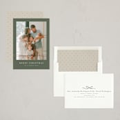 "Delicate Ribbon" - Holiday Cards in Balsam by Wildfield Paper Co - Assembled