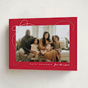 "Cascading Bow" - Holiday Cards in Ruby by Lauren Chism - Folded Card
