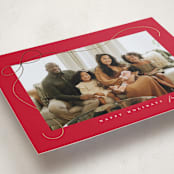 "Cascading Bow" - Holiday Cards in Ruby by Lauren Chism - Detail