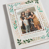 "Botanical Detail Border" - Holiday Cards in Chardonnay by Alethea and Ruth - Detail