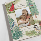 "Birds & Branches" - Holiday Cards in Cream by Amy Kross - Detail