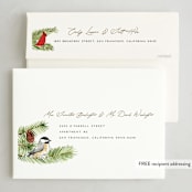"Birds & Branches" - Holiday Cards in Cream by Amy Kross - FREE Recipient Addressing