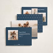 "Dotted" - Holiday Cards in Navy by Carolyn MacLaren - Back of Card Options