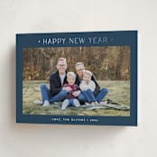"Dotted" - Holiday Cards in Navy by Carolyn MacLaren - Folded Card
