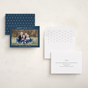 "Dotted" - Holiday Cards in Navy by Carolyn MacLaren - Assembled
