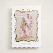 "Ribbonly Frame" - Holiday Cards in Butter by Itsy Belle Studio - Front