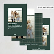 "Bold Frame" - Holiday Cards in Evergreen by Stacey Meacham - Back of Card Options