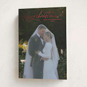 "Merry Christmas Script" - Holiday Cards in Holly Berry by Kristen Magee - Folded Card