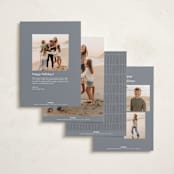 "Minimalist Border" - Holiday Cards in Slate by Stacey Meacham - Back of Card Options