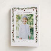 "Pine Garland" - Holiday Cards in Mulled Wine by Susan Moyal - Folded Card