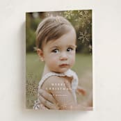 "Glistening Snow" - Holiday Cards in Snow by Wildfield Paper Co - Folded Card