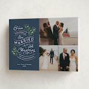 "A Little Married" - Holiday Cards in Navy by Sarah Brown - Folded Card
