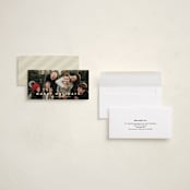 "Happy Together" - Foil-Pressed Tall Holiday Cards in Snow by Louise Kay - Assembled