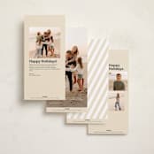 "Joyful" - Foil-Pressed Tall Holiday Cards in Snow by Stacy Maalouf - Back of Card Options