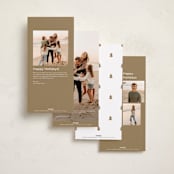 "Just Bold Type" - Foil-Pressed Tall Holiday Cards in Snow by Ani Somi - Back of Card Options