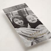 "Just Bold Type" - Foil-Pressed Tall Holiday Cards in Snow by Ani Somi - Detail