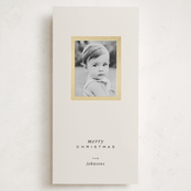 "Gallery Vibe" - Foil-Pressed Tall Holiday Cards in Eggnog by Brittany Braithwaite - Front