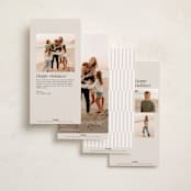 "Gallery Vibe" - Foil-Pressed Tall Holiday Cards in Eggnog by Brittany Braithwaite - Back of Card Options