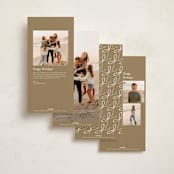 "Tied with Ribbon" - Foil-Pressed Tall Holiday Cards in Snow by Heather Schertzer - Back of Card Options