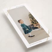 "Tied with Ribbon" - Foil-Pressed Tall Holiday Cards in Snow by Heather Schertzer - Detail