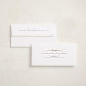 "Tied with Ribbon" - Foil-Pressed Tall Holiday Cards in Snow by Heather Schertzer - FREE Recipient Addressing