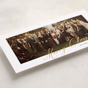 "Wide Angle" - Foil-Pressed Tall Holiday Cards in Snow by Susan Zinader - Detail