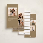 "Fa la la la" - Foil-Pressed Tall Holiday Cards in Snow by Sumak Studio - Back of Card Options
