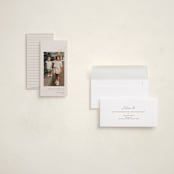 "From Our Family" - Foil-Pressed Tall Holiday Cards in Almond by Chryssi Tsoupanarias - Assembled