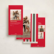 "Candy Cane Border" - Foil-Pressed Tall Holiday Cards in Candy Cane by Jackie Crawford - Back of Card Options