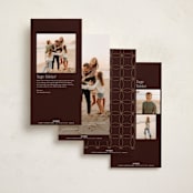 "Gilded Glam" - Foil-Pressed Tall Holiday Cards in Merlot by Chryssi Tsoupanarias - Back of Card Options