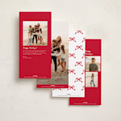 "Elegance Framed" - Foil-Pressed Tall Holiday Cards in Coal by Itsy Belle Studio - Back of Card Options