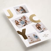 "Jumbled Joy" - Foil-Pressed Tall Holiday Cards in Halo by Kacey Kendrick Wagner - Detail