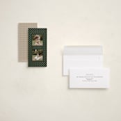 "Dotted" - Foil-Pressed Tall Holiday Cards in Wreath by Kristin Oliversen - Assembled
