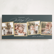 "Memorable Moments" - Foil-Pressed Tall Holiday Cards in Lagoon by Jennifer Postorino - Front