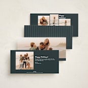 "Memorable Moments" - Foil-Pressed Tall Holiday Cards in Lagoon by Jennifer Postorino - Back of Card Options