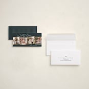 "Memorable Moments" - Foil-Pressed Tall Holiday Cards in Lagoon by Jennifer Postorino - Assembled