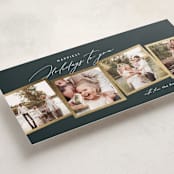"Memorable Moments" - Foil-Pressed Tall Holiday Cards in Lagoon by Jennifer Postorino - Detail
