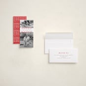 "Happiest Moments" - Foil-Pressed Tall Holiday Cards in Snow by Michelle Taylor - Assembled