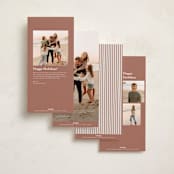"Gilded Shine" - Foil-Pressed Tall Holiday Cards in Cashmere by Angela Thompson - Back of Card Options